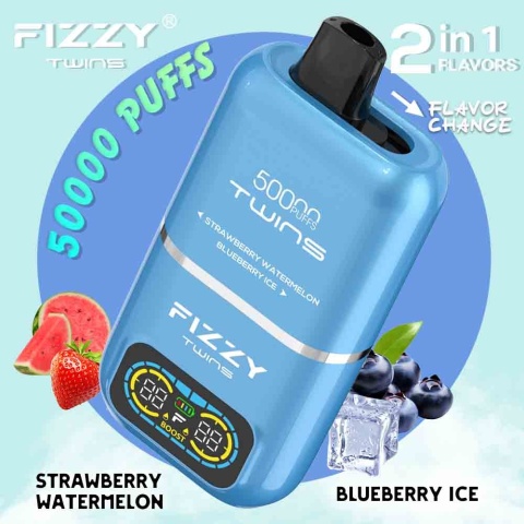 TRUSKAWKA ARBUZ/JAGODA ICE strawberry watermelon/blueberry ice FIZZY TWINS 50000 TRUSKAWKA ARBUZ/JAGODA ICE strawberry watermelon/blueberry ice FIZZY TWINS 50000