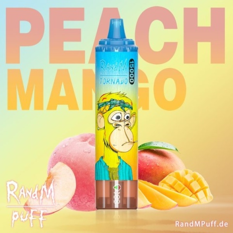 MANGO BRZOSKWINIA peach mango RANDMTORNADO 15000 PUFFS MANGO BRZOSKWINIA peach mango RANDMTORNADO 15000 PUFFS