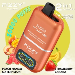 BRZOSKWINIA MANGO ARBUZ/TRUSKAWKA BANAN peach mango watermelon/strawberry banana FIZZY TWINS 50000